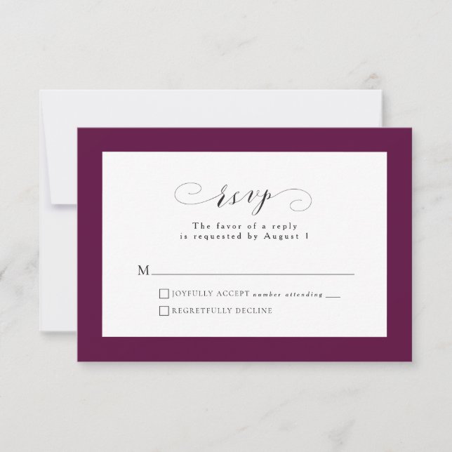 Einfache elegante RSVP-Karte RSVP Karte (Vorderseite)