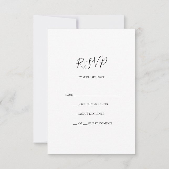 Einfache elegante RSVP-Karte RSVP Karte (Vorderseite)