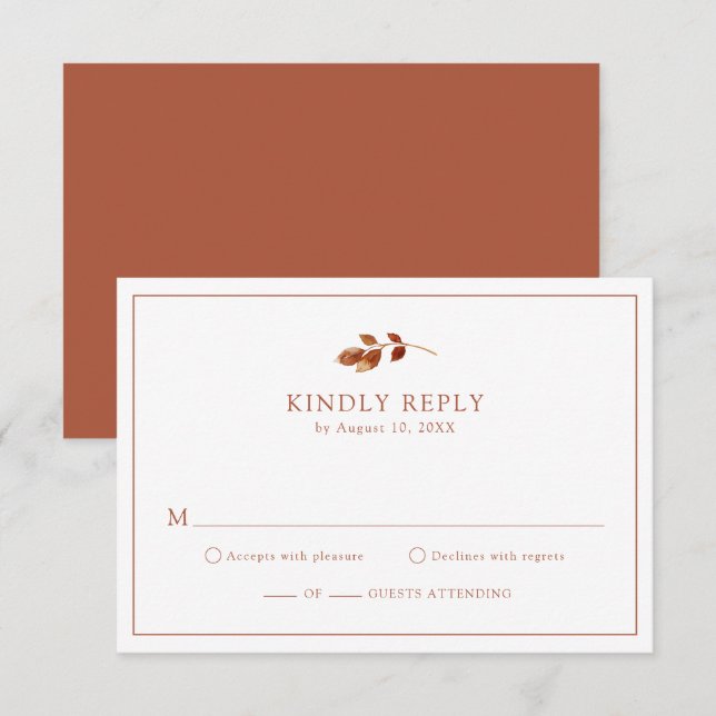 Einfache elegante RSVP-Karten RSVP Karte (Vorne/Hinten)