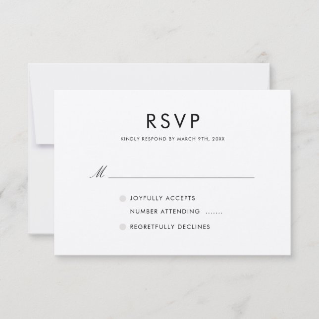 Einfache elegante Rustikale Braun Kraft Hochzeit RSVP Karte (Vorderseite)