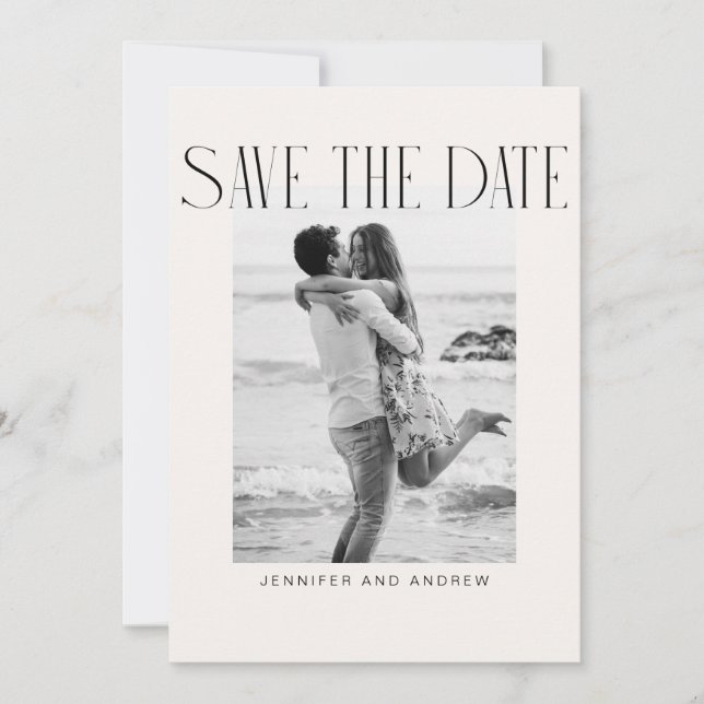 Einfache Elegante Save the Date-Karte Dankeskarte (Vorderseite)