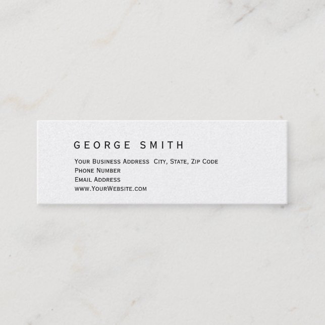 Einfache elegante Schlichte Trendy Business Card Mini Visitenkarte (Vorderseite)