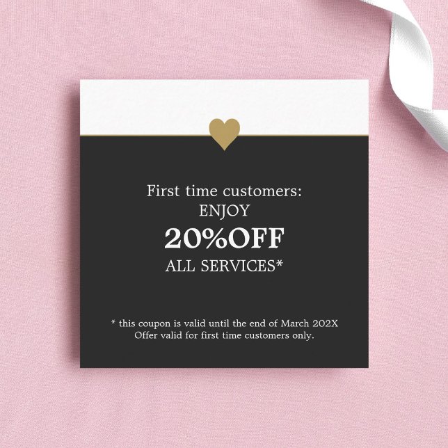 Einfache Elegante Schönheitssalon Erstmals Rabattkarte (Von Creator hochgeladen)