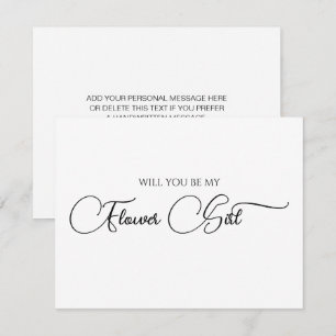 Einfache elegante Schrift Blumenmädchen Antrag Kar Mitteilungskarte