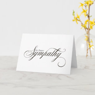 Einfache elegante Schrift Kondolenz Beileidskarte Karte