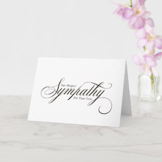 Einfache elegante Schrift Kondolenz Beileidskarte Karte