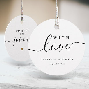 Einfache, elegante Schrift mit Liebe-Hochzeit Geschenkanhänger