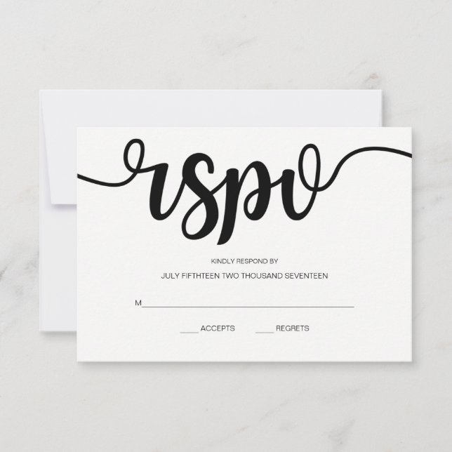 Einfache, elegante Schrift | Moderne RSVP-Karten f RSVP Karte (Vorderseite)