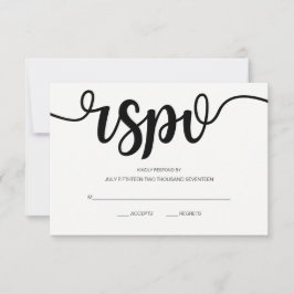 Einfache, elegante Schrift | Moderne RSVP-Karten f RSVP Karte