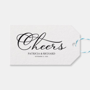 Einfache elegante Schrift Weinflaschen-Anhänger Ch Geschenkanhänger