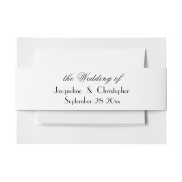Einfache, elegante Schriftnamen Schwarz-Weiß-Hochz Einladungsbanderole