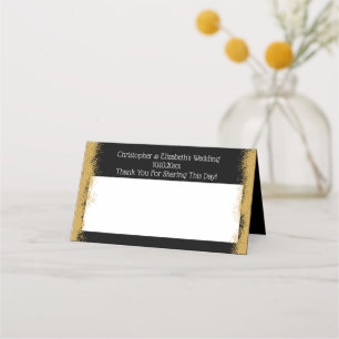 Einfache elegante Schwarz-Hochzeit-Platzkarte Platzkarte