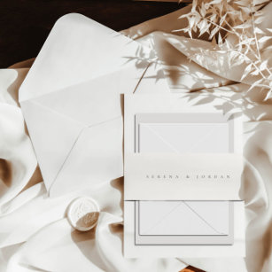 Einfache elegante Schwarz-Weiß-Hochzeit Einladungsbanderole