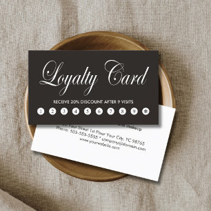 Einfache Elegante Schwarz-weiße Loyalität Karte