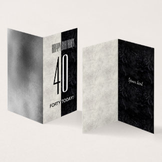 Einfache elegante schwarz-weiße Marmor 40. Geburts