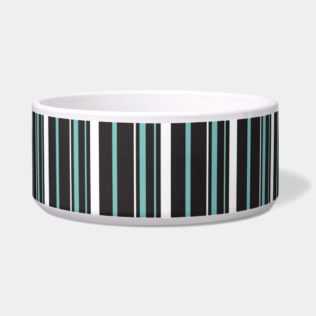 Einfache elegante schwarze blaue gestreifte napf (Vorderseite)