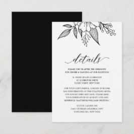 Einfache Elegante Schwarze Hochzeitskarte Begleitkarte