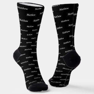 Einfache Elegante Schwarze Männer Personalisiert Socken