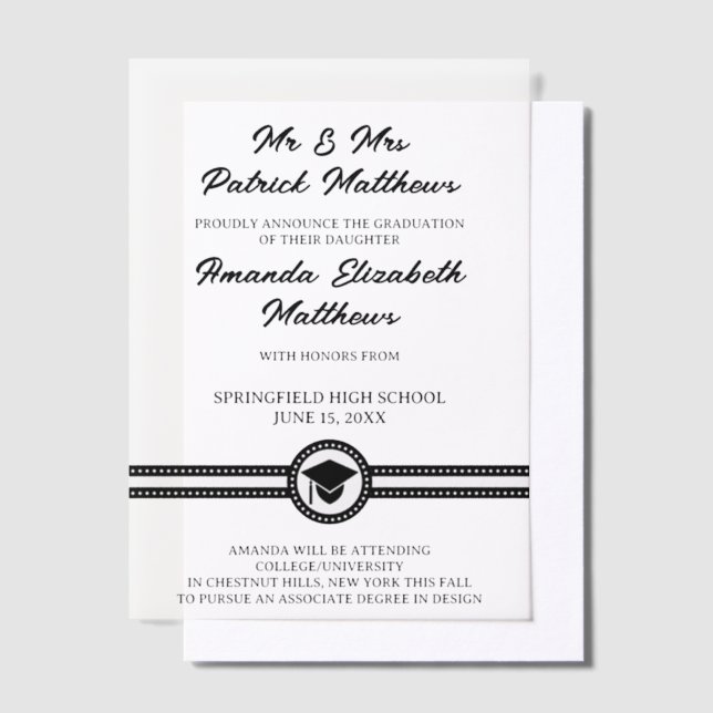 Einfache Elegante Schwarze Schrift Moderner Abschl (Versetzt)