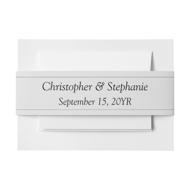Einfache, elegante Schwarze Skripte personalizable Einladungsbanderole (Vorderseite Beispiel)