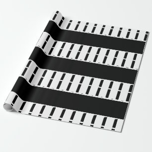 Einfache elegante schwarze weiße Streifen einfach Geschenkpapier