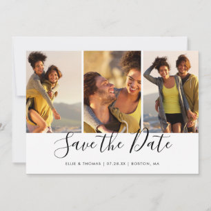 Einfache, elegante Script-FotoCollage Save The Date