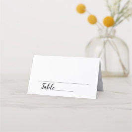 Einfache elegante Script-Hochzeitstiefnummer Platzkarte