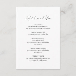 Einfache, elegante Script Minimalistisch Classic W Begleitkarte