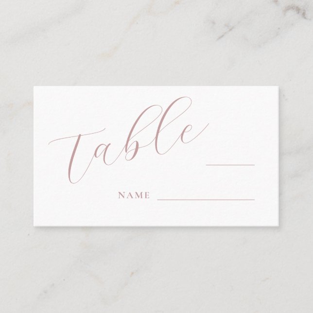 Einfache Elegante Script-Platzkarte Platzkarte (Vorderseite)