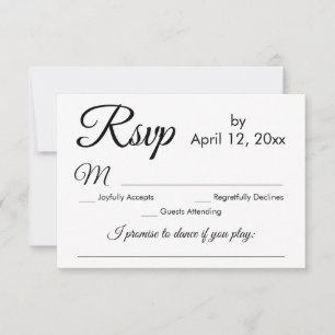 Einfache elegante Script-Song-Anfrage Hochzeit RSV RSVP Karte
