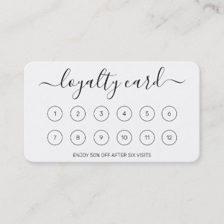 Einfache elegante Script White Loyalty Card Treuekarte