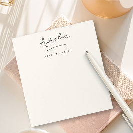 Einfache Elegante Signatur Minimalistische Weibche Notizblock