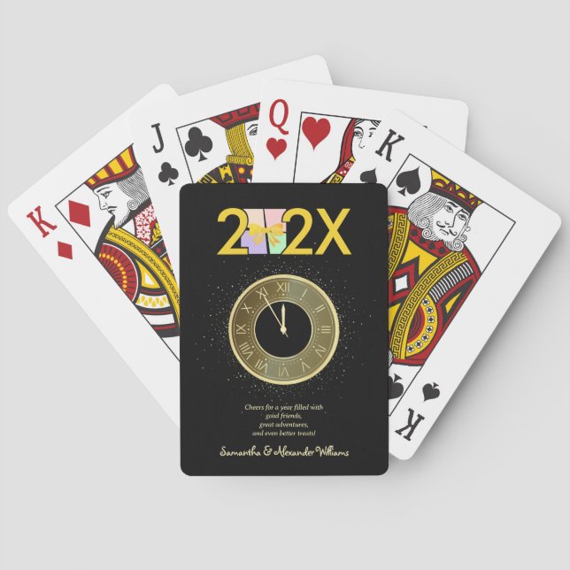 Einfache Elegante Silvester Geschenkboxen Bow Spielkarten (Rückseite)