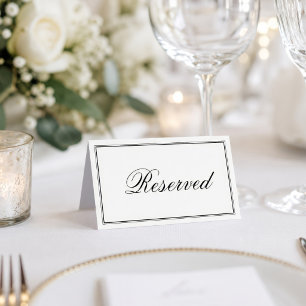 Einfache elegante Skript-Hochzeit reserviert Platzkarte