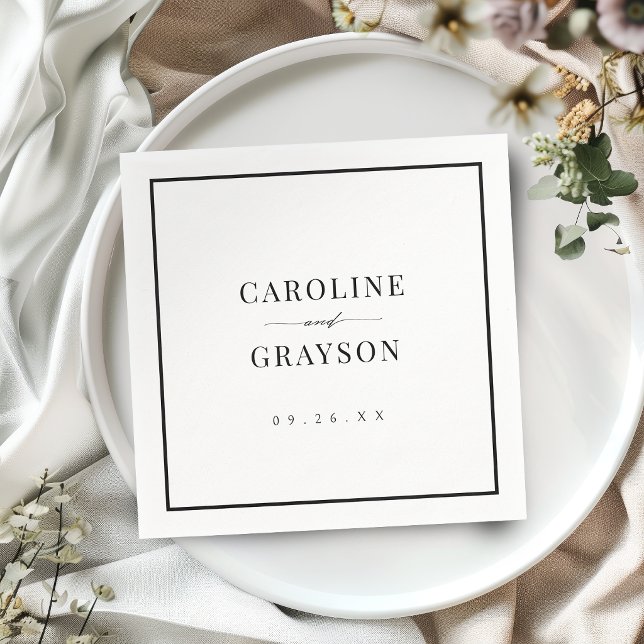 Einfache elegante Skript-Typografie-Hochzeit Serviette (Simple Graceful Script Typography Wedding Napkins)