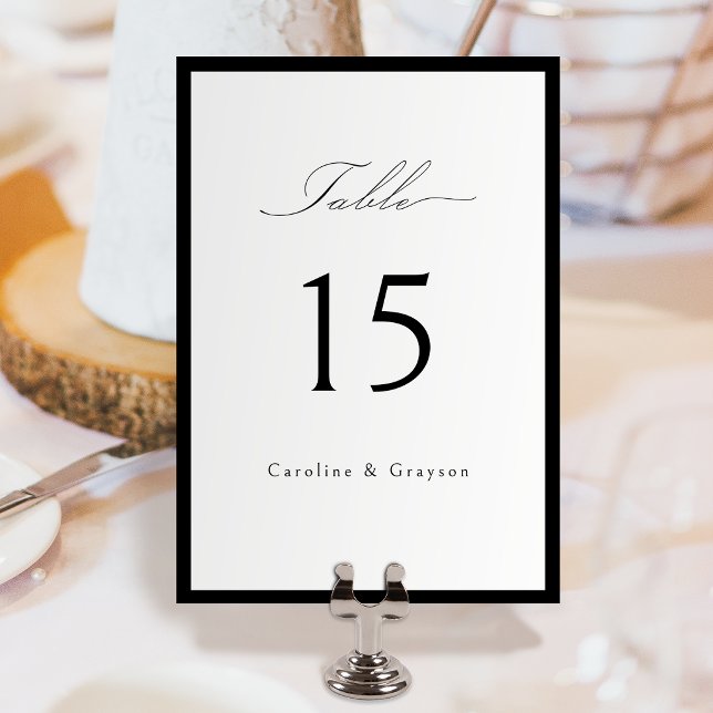 Einfache elegante Skript-Typografie-Hochzeit Tischnummer (Simple Graceful Script Typography Wedding Table Number)