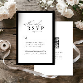 Einfache elegante Skript-Typografie-QR-Code-Hochze RSVP Karte