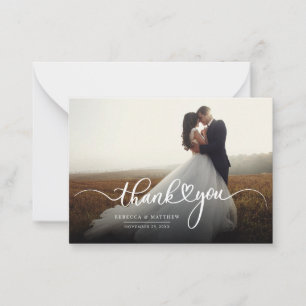 Einfache, elegante Skripte und Foto Hochzeit Viele Mitteilungskarte