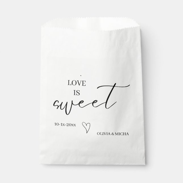 einfache, elegante Skriptsprache Liebe ist süße Ga Geschenktütchen (Vorderseite)