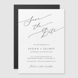 Einfache, elegante SkriptWedding Save the Date Mag Magnetkarte