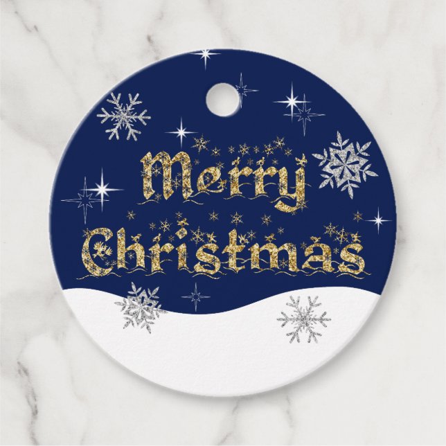 Einfache Elegante Sparkling Weihnachten Glitzer Sp Geschenkanhänger (Vorderseite)