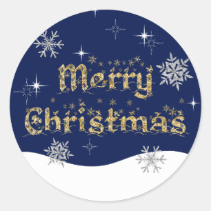 Einfache Elegante Sparkling Weihnachten Glitzer Sp Runder Aufkleber