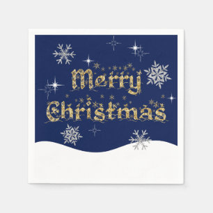 Einfache Elegante Sparkling Weihnachten Glitzer Sp Serviette