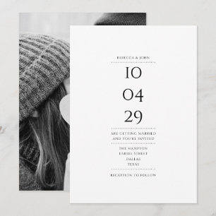 Einfache Elegante Special Date Foto Hochzeit Einladung