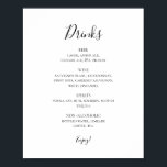 Einfache Elegante Speisekarte für Hochzeitsgetränk Poster<br><div class="desc">Dieses einfache,  elegante Hochzeitsgetränk-Menü ist perfekt für Ihren modernen,  minimalistischen Schwarz-Weiß-Hochzeitsempfang. Das Design besticht durch minimalen zeitgenössischen Schriftart,  begleitet von formaler Kalligraphie. Behalt es so,  wie es ist,  oder wählen Sie es mit Ihren eigenen Kunstwerken oder Fotos zu personalisieren!</div>