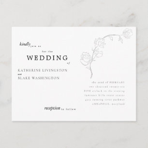 Einfache elegante Stamm-Postkarten-Hochzeitseinlad Einladungspostkarte