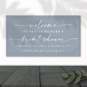Einfache elegante staubblaue Willkommensgruß zur B Banner