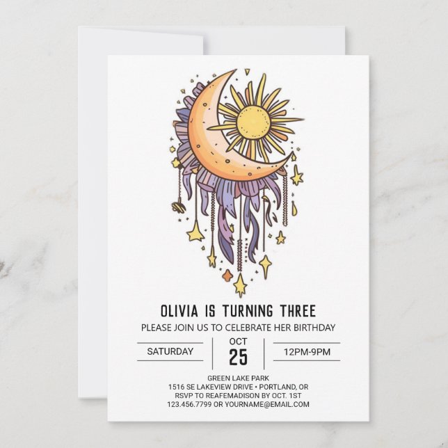 Einfache Elegante Sterne Einladung (Vorderseite)