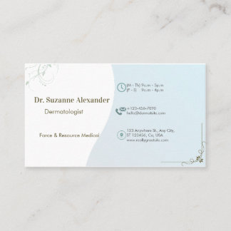 Einfache elegante Terminkarte für Dermatologen Visitenkarte