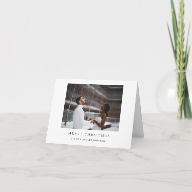 Einfache Elegante Text und Foto Frohe Weihnachten (Vorderseite)